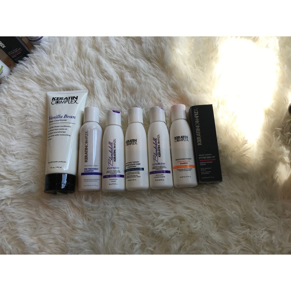 Keratin Complex Vanilla Bean Deep Conditioner Serum Shampoo Travel Set 7pc